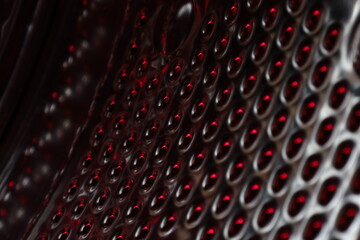 Metal texture abstract photography, red light