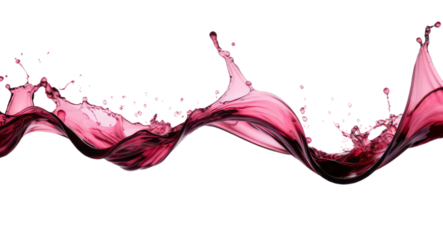 flowing velvet red wine splash frozen in an abstract futuristic 3d texture isolated on a transparent background.