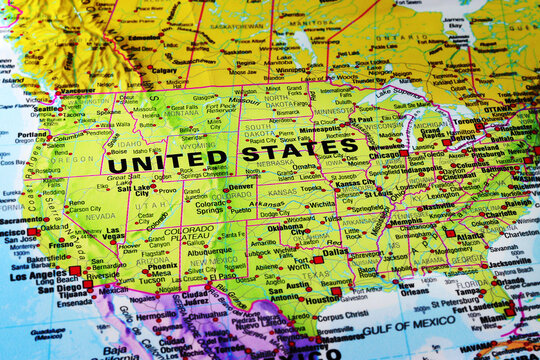 USA map with cities. USA on the World Map