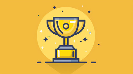 Trophy and award icon against plain background