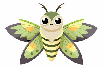 hawk moth cartoon vector illustration