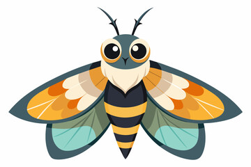 hawk moth cartoon vector illustration