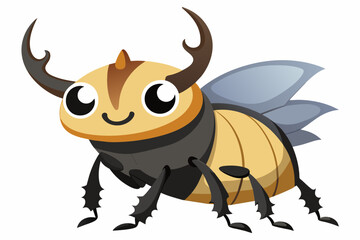 hercules beetle cartoon vector illustration