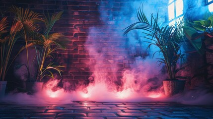 Fototapeta premium Brick Wall Emitting Smoke