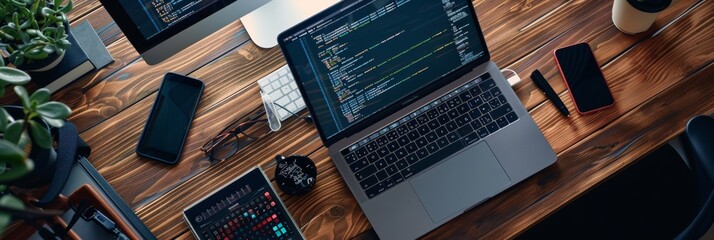 Crafting responsive user interfaces: coding for cross-platform sites & apps on laptops.