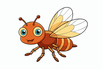  bee cartoon vector illustration