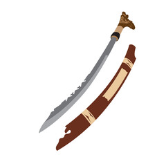 traditional weapon mandau icon vector illustration vector design