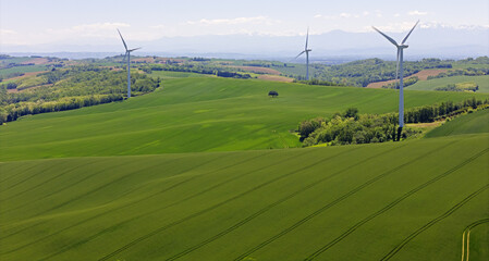 Prairies et éoliennes