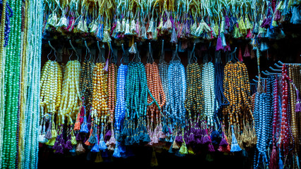 Fototapeta premium Muslim prayer beads ( tesbih ) in different patterns and colors.
