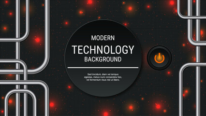 Obraz premium Modern technology style vector background. Design for presentation, slideshow, landing page, flyer, banner, card, booklet