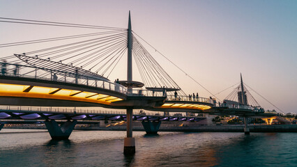 Lusail Pedestrian Bridge at Qetaifan Island of lusail city.