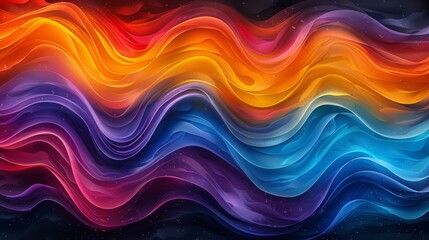 Colorful abstract wavy background in vibrant blue and red tones