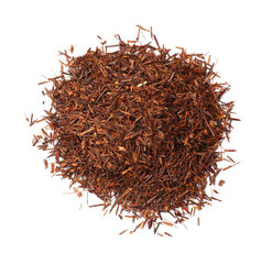 Obraz premium Heap of rooibos tea isolated on white, top view