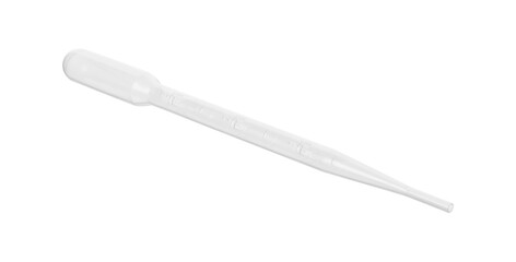 One clean transfer pipette isolated on white