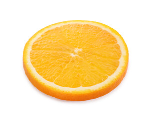 Slice of fresh ripe orange isolated on white