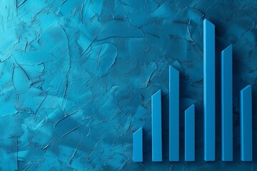 Company's Revenue Visualized: A Five-Year Growth on Textured Blue Background