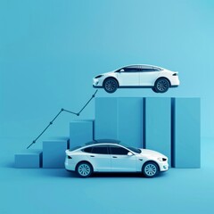 Dynamic 3D Bar Chart Illustrating the Rapid Rise of Electric Vehicle Adoption Across Regions
