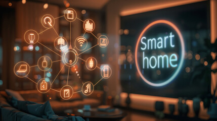 Fototapeta premium Smart Home (Living Room Interior)