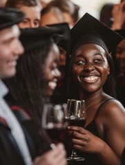 Fototapeta premium Graduates Celebrate: A Toast to Success and New Beginnings