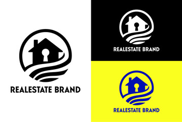 realestate agency, property dealer, house, home, key, residential, realestate logo vector design