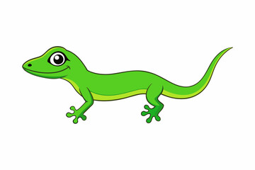 Green lizard icon isolated on white background vector illustration 
