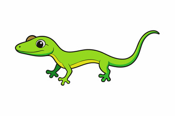 Green lizard icon isolated on white background vector illustration 