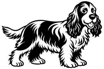 cocker spaniel silhouette vector illustration