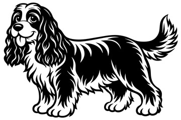 cocker spaniel silhouette vector illustration