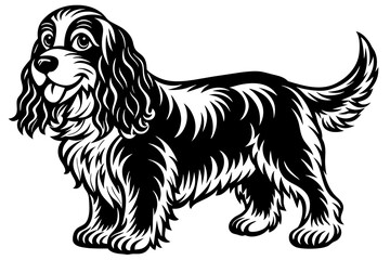 cocker spaniel silhouette vector illustration