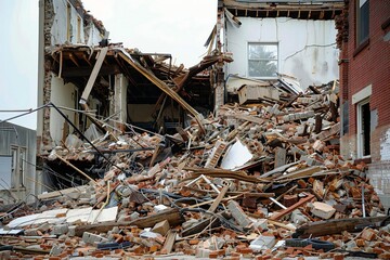 Building's Demise: Destruction and Debris