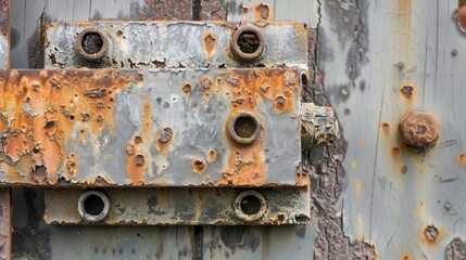 Weathered Metal Bracket Against Fresh Backdrop: A Tale of Time and Wear