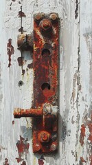 Weathered Metal Bracket: A Testament to Time's Passage