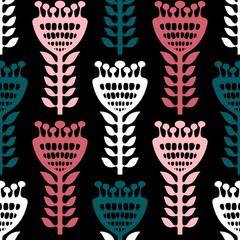 Simple floral seamless pattern with flowers for fabrics and cards and linens