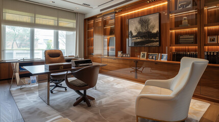 Fototapeta premium photo of a super modern homeoffice, office in private home
