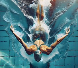 nageuse professionnelle en compétition dans une piscine