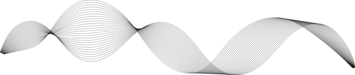 Outline decorative shape wavy line vector