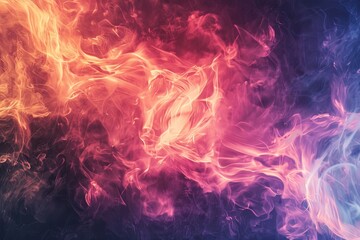 Fototapeta premium A colorful background with a lot of smoke and fire. The colors are red, orange, and blue