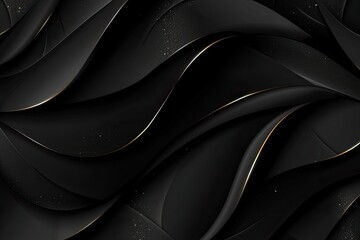 Fototapeta premium A black and gold design with a gold line running through it. The design is abstract and has a sense of movement