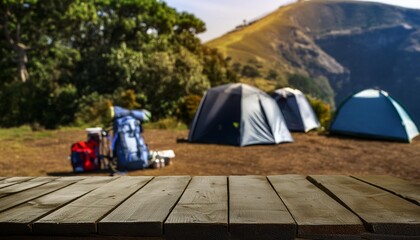 table background of free space and camping background