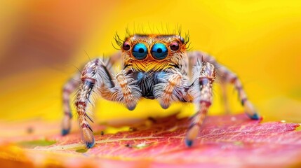 Extreme close up of a jumping spider