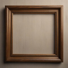 Vintage Elegance Wooden Frame Stands Alone on White Background