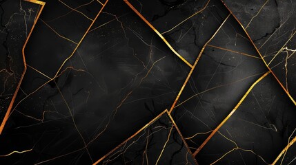 A black background with golden lines