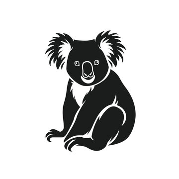 recommend clip art: Cute koala animal silhouette vector cartoon illustration wildlife concept