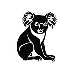 Obraz premium Cute koala animal silhouette vector cartoon illustration wildlife concept