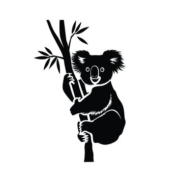 recommend clip art: Cute koala animal silhouette vector cartoon illustration wildlife concept