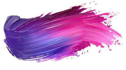 Vibrant Pink and Purple Acrylic Oil Paint Brush Stroke - Isolated on Transparent PNG Background