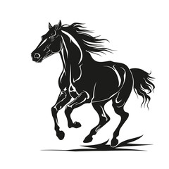 Naklejka na ściany i meble Horse running black silhouette vector illustration design