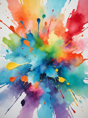 Colorful Canvas, Lively Watercolor Paint Background with Bright Hues