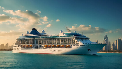 Luxury cruise ship sea