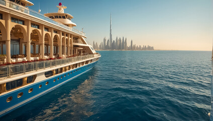 Luxury  large cruise ship sea